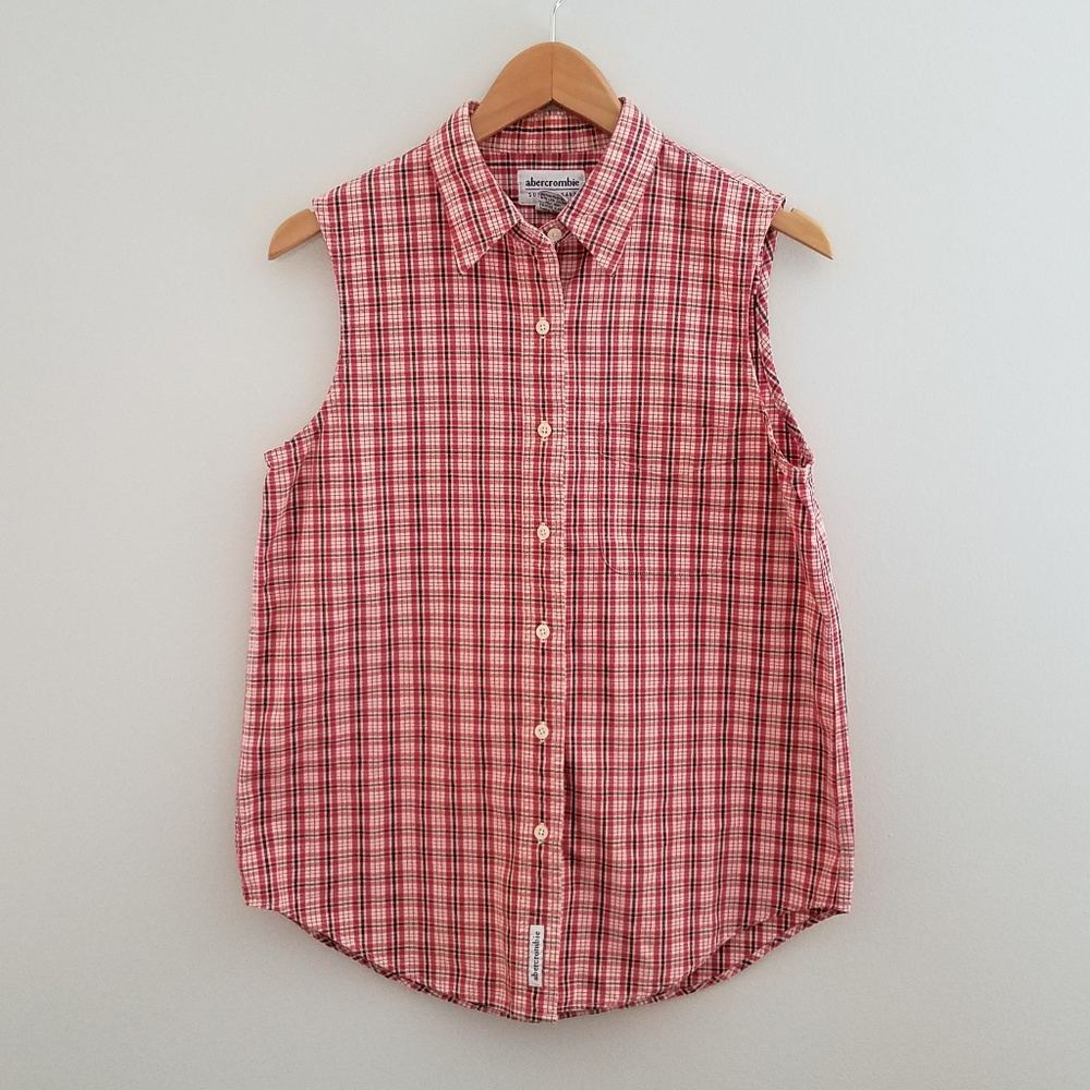 Vintage Abercrombie plaid button up tank